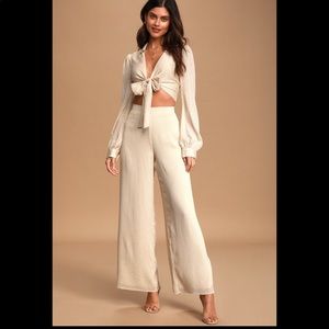 Cream jumpsuit set